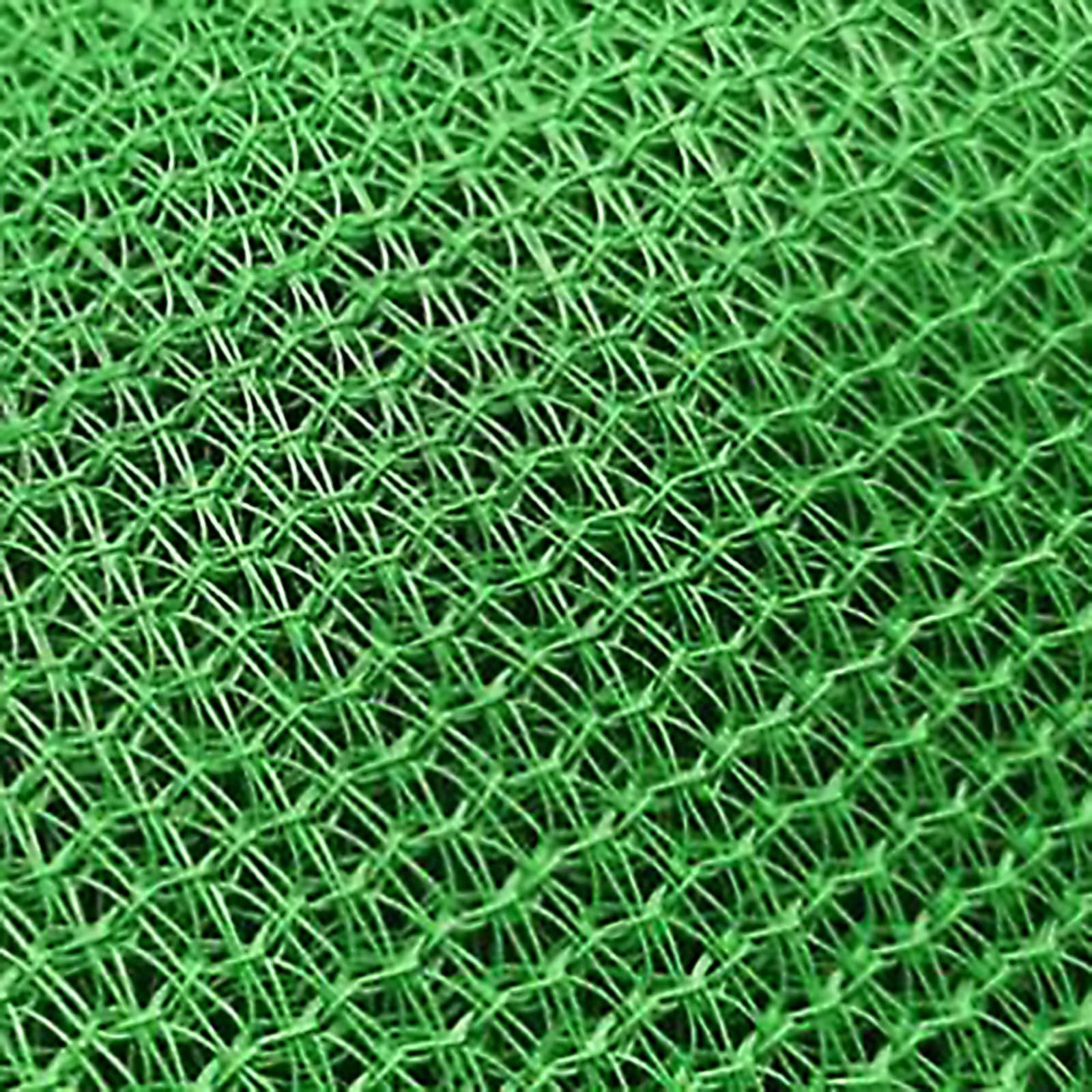 Nahaufnahme eines grünen, gewebten Materials mit einem regelmäßigen, netzartigen Muster.