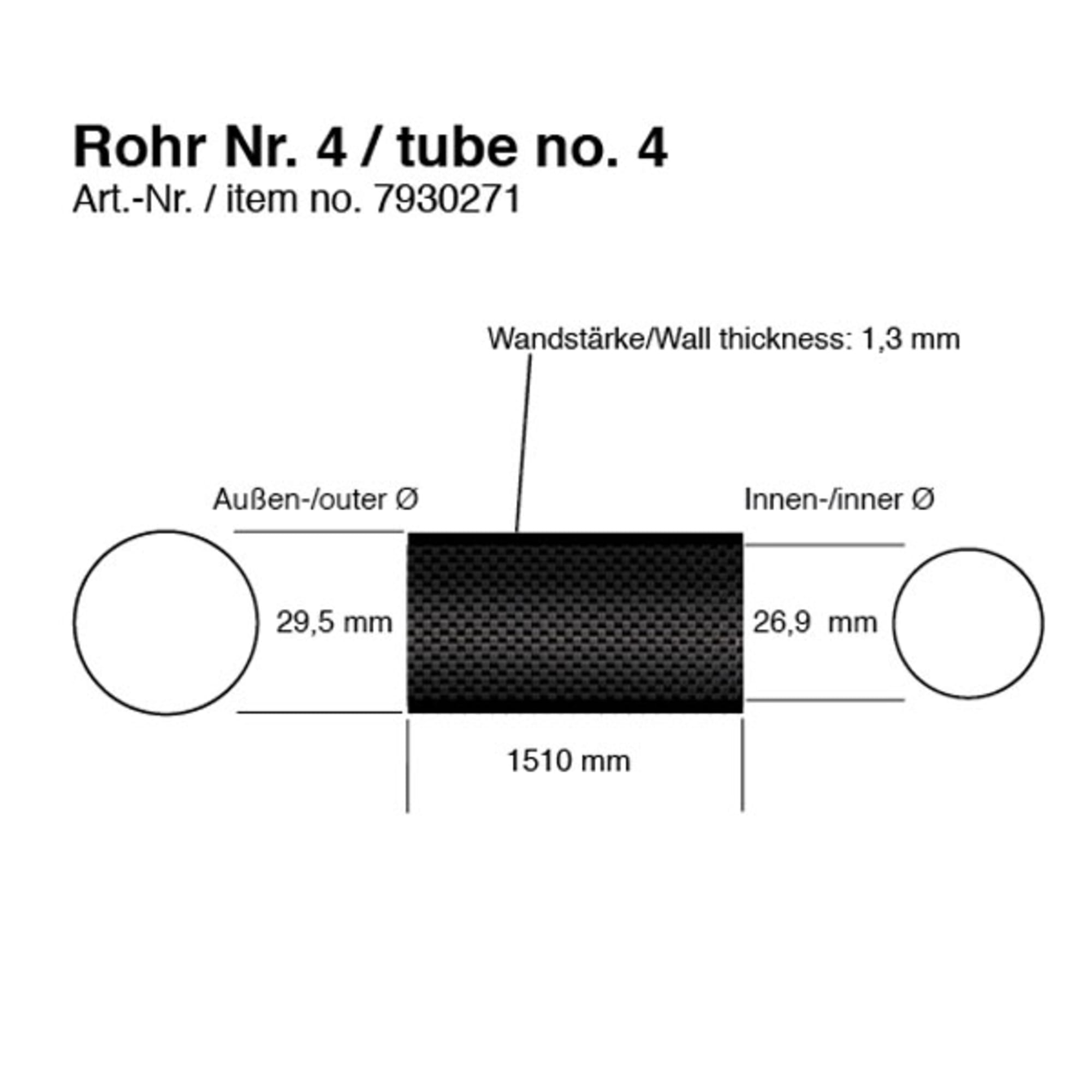 CARBON tube telescopable (cylindrical) no. 7 (39.5 x 36.5 x 1390 mm), image 5