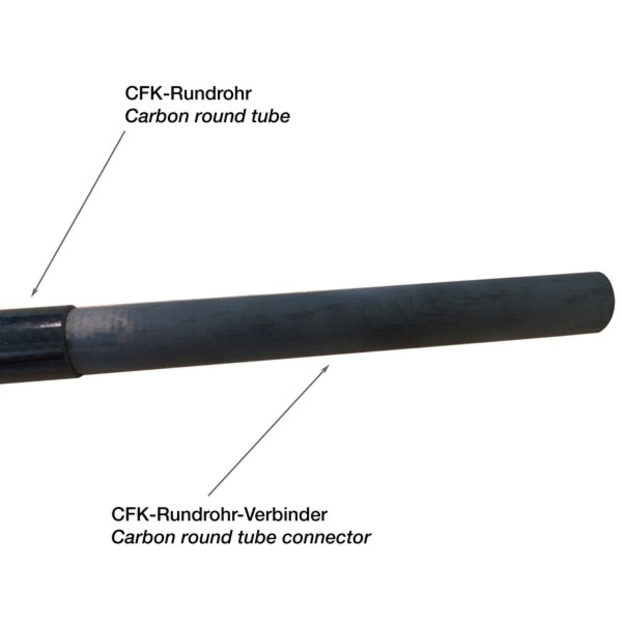 CARBON round tube connector for inner diameters of 18 and 28 mm, image 2