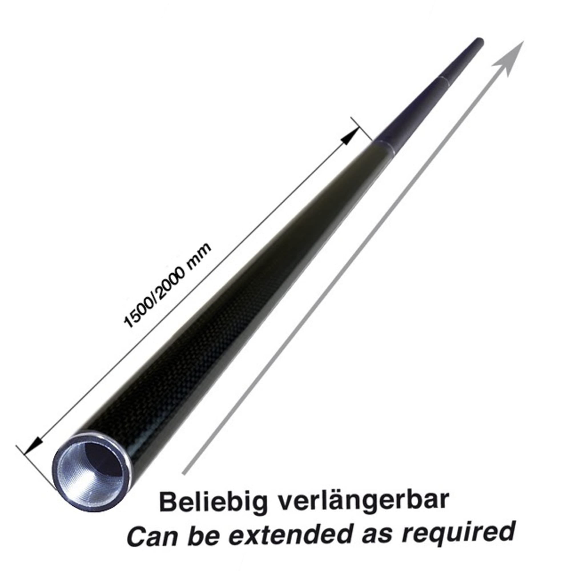 CARBON round tube wound, 3k-PW (Ø 32 x 28) with threaded inserts, image 3