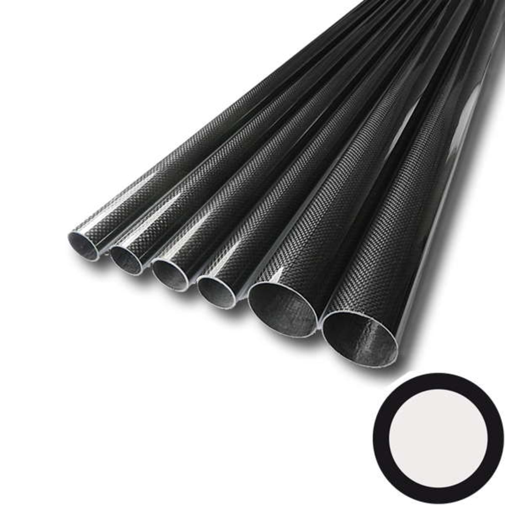 CARBON fibre tubes wound, plain weave (3k/± 45°)