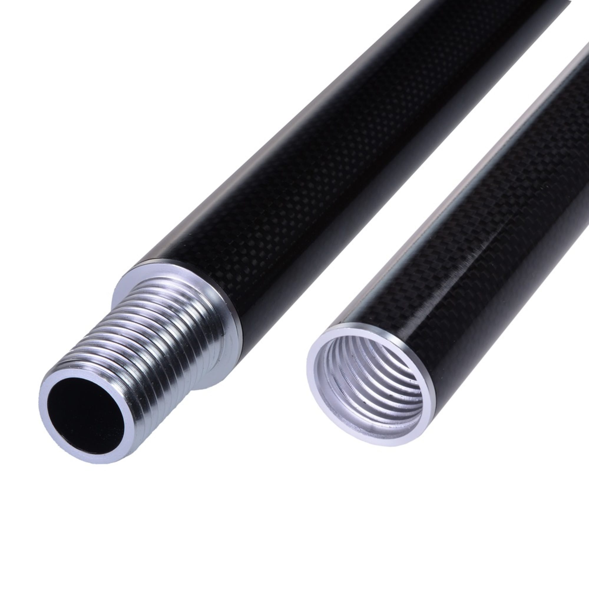 CARBON round tube wound, 3k-PW (Ø 32 x 28) with threaded inserts