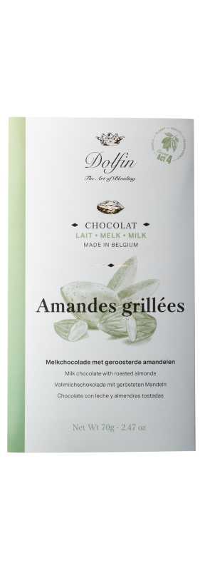 Dolfin Chocolat au lait - aux Amandes grillés (geröstete Mandeln), 70 g