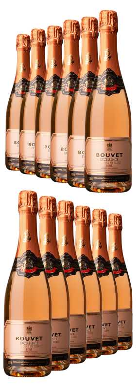 Bouvet 12x „Excellence“ Crémant de Loire Brut, rosé