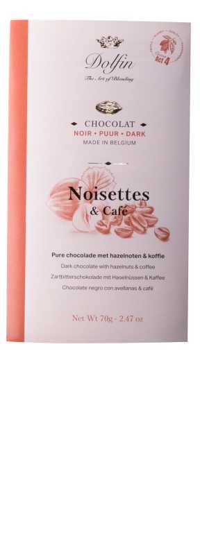 Dolfin Chocolat Noir  - Noisettes & Café, 70 g