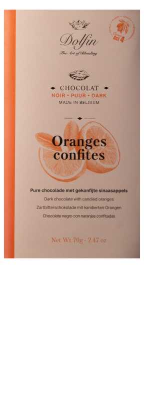 Dolfin Chocolat Noir - aux Ècorces d’Oranges confites (mit kandierten Orangenschalen), 70 g