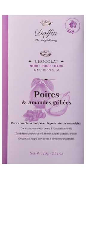 Dolfin Chocolat Noir - aux Poires et Amandes grillées (Birne und geröstete Mandeln), 70 g