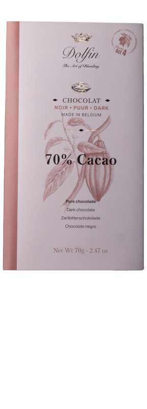 Dolfin Chocolat Noir - 70% de Cacao, 70 g