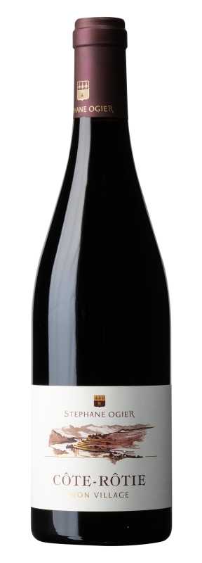 Produktfoto: Flasche Rotwein mit Etikett “Stéphane Ogier Côte-Rôtie Mon Village“.