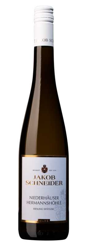 Produktfoto: Weinflasche mit Etikett Jakob Schneider, Riesling Spätlese.