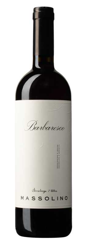 Produktfoto: Eine Weinflasche mit dem Etikett “Barbaresco Massolino“.