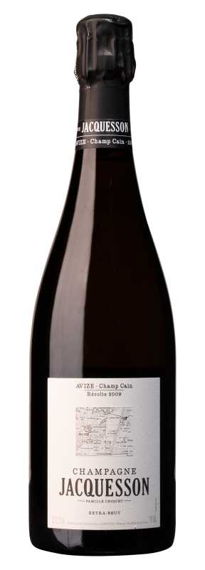 Produktfoto: Champagnerflasche mit Etikett Jacquesson Avize Champ Cain 2009.
