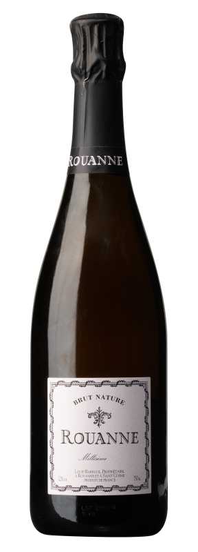 Produktfoto: Flasche Schaumwein mit Etikett “Rouanne Brut Nature“.