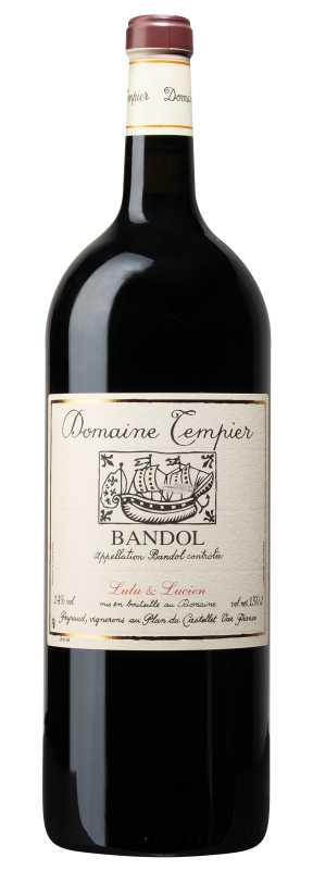 Produktfoto: Weinflasche Domaine Tempier Bandol mit Etikett.