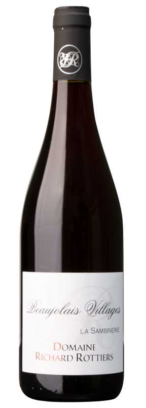 Produktfoto: Weinflasche mit Etikett Beaujolais Villages La Sambinerie Domaine Richard Rottiers.