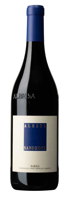Produktfoto: Eine Weinflasche mit dem Etikett “Aleste Sandrone Barolo“.