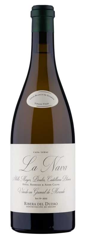 Produktfoto: Weinflasche mit Etikett 'La Nava', Ribera del Duero, Gran Blanco de Guarda.