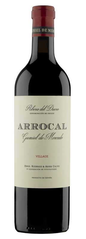 Produktfoto: Flasche Rotwein mit Etikett 'Arrocal Gumiel de Mercado'.