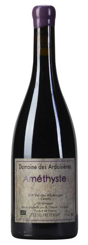 Produktfoto: Flasche Rotwein mit Etikett "Domaine des Ardoisières Améthyste", IGP Vin des Allobroges, 75 cl, 11% Vol.