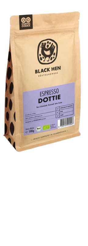 Produktfoto: Black Hen Bio Espresso „Dottie“ (Bohnen, 250 g)