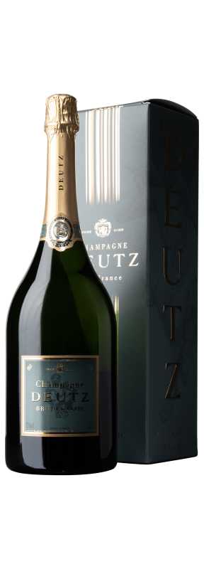 Produktfoto: Champagnerflasche Deutz Brut Classic vor Verpackung.