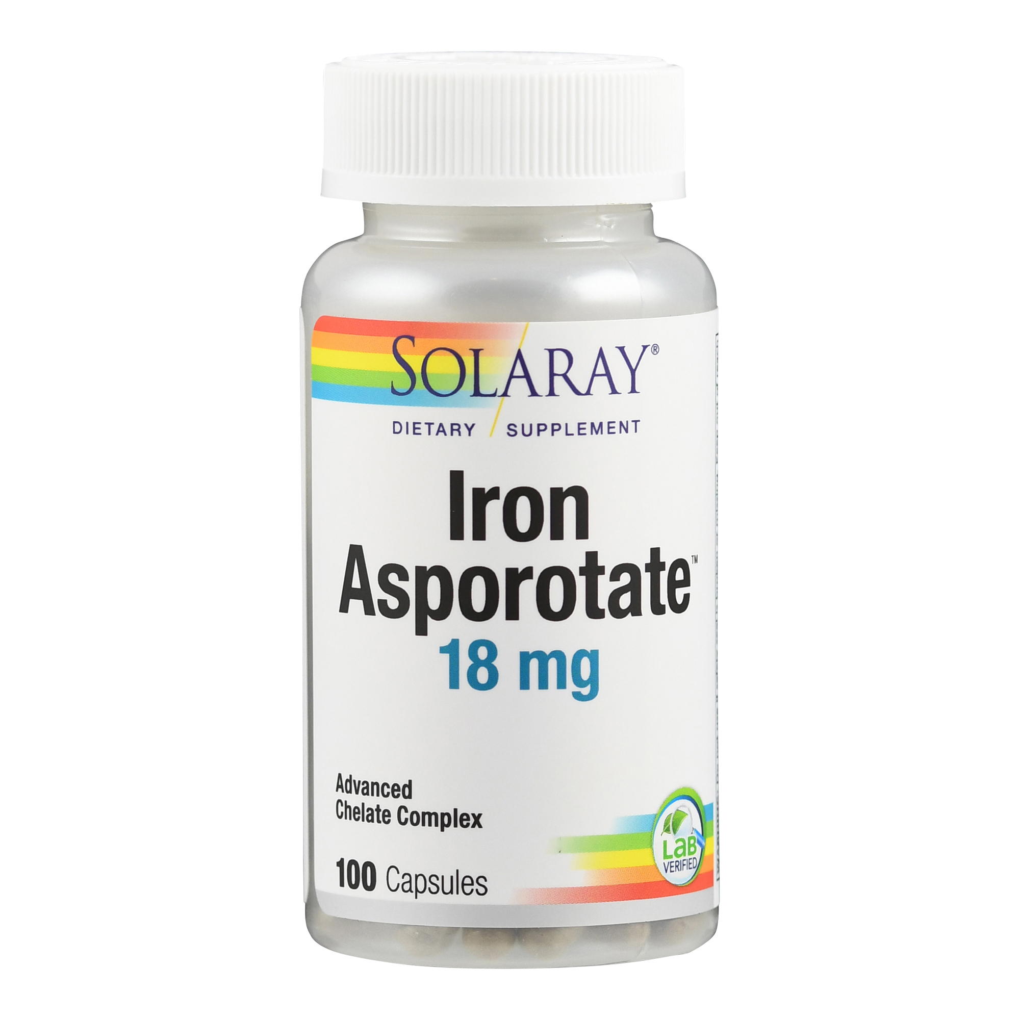 Eisen Asporotate 18 mg I laborgeprüft von Solaray.