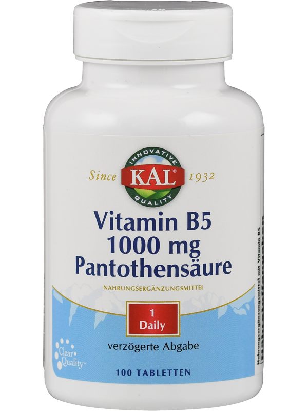 Vitamin B 5 1000 mg Pantothensäure I laborgeprüft von KAL.