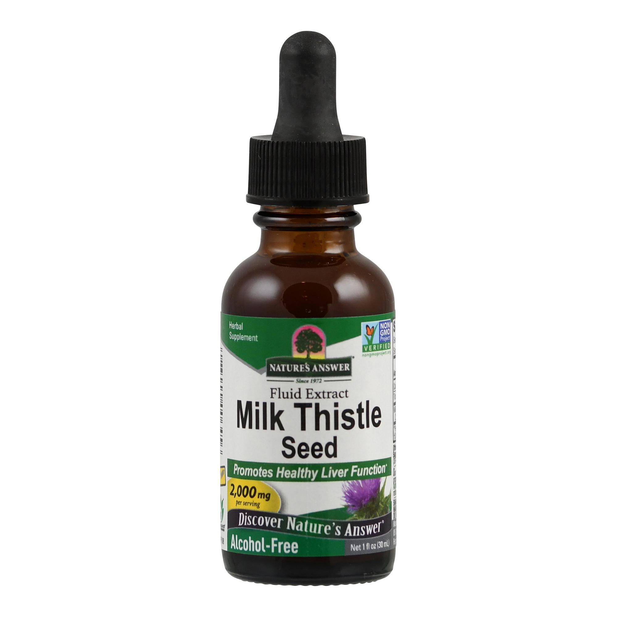 Milk Thistle Seed  Extrakt (ohne Alkohol) (Mariendistel Samen) von Nature's Answer.