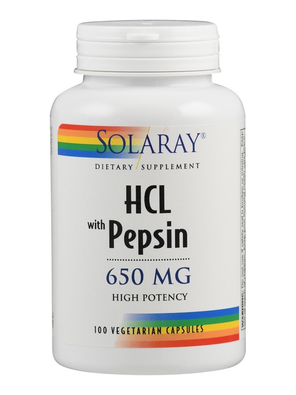 Betain HCl 650 mg + Pepsin, High Potency,  laborgeprüft von Solaray.