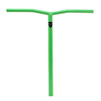 Grüner T-Lenker für einen Roller mit schwarzem Logo in der Mitte.