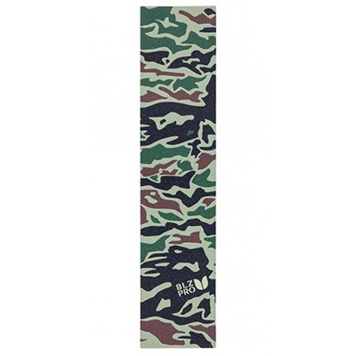 Griptape mit Camouflage-Muster in Grün, Braun und Schwarz. Text 'BLZ PRO' sichtbar.