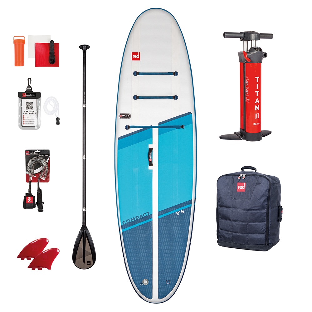 Red Paddle SUP Board Co COMPACT 9'6 x 32 - inkl. Paddle und Leash
