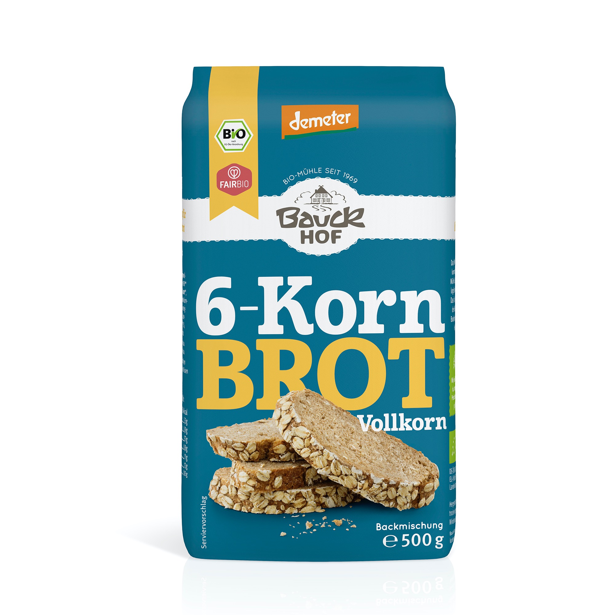 Brotbackmischung 6-Korn Brot Vollkorn, Bio von Bauckhof.