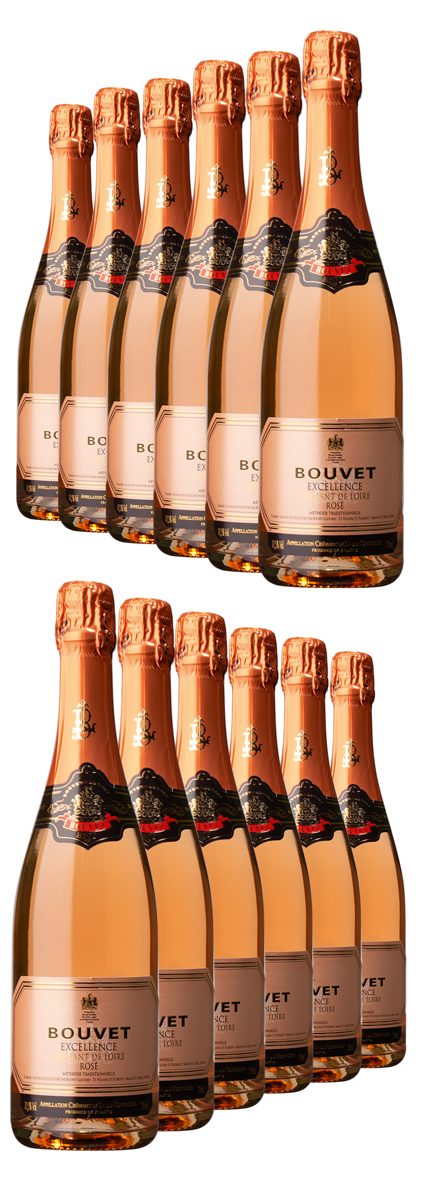 12x „Excellence“ Crémant de Loire Brut, rosé (11 + 1 Flasche gratis)