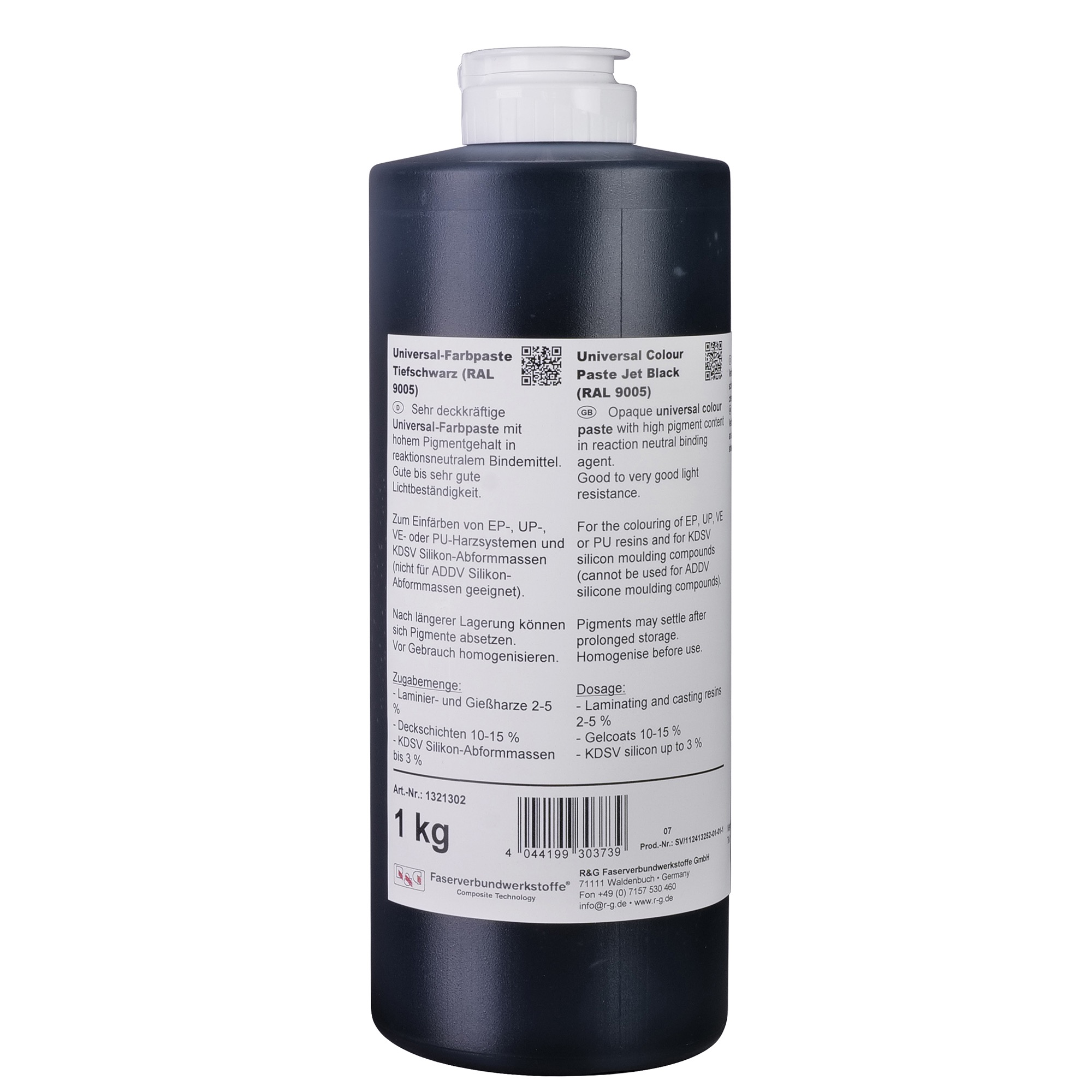 Universal-Epoxid-Farbpaste tiefschwarz, Quetschflasche/ 1 kg