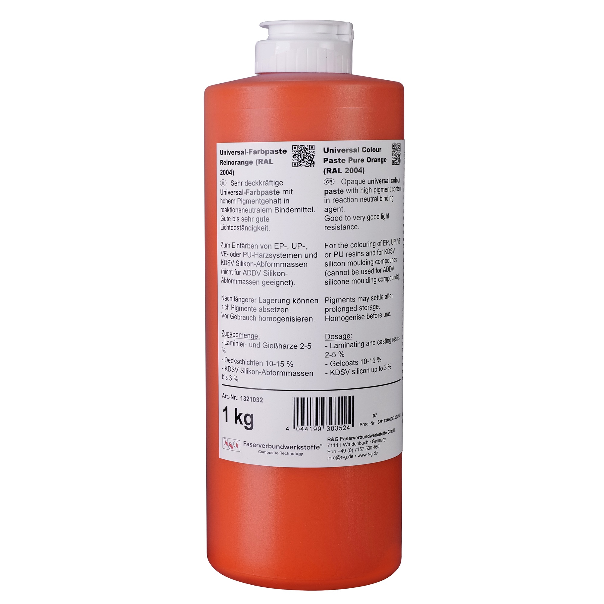 Universal-Epoxid-Farbpaste reinorange, Quetschflasche/ 1 kg