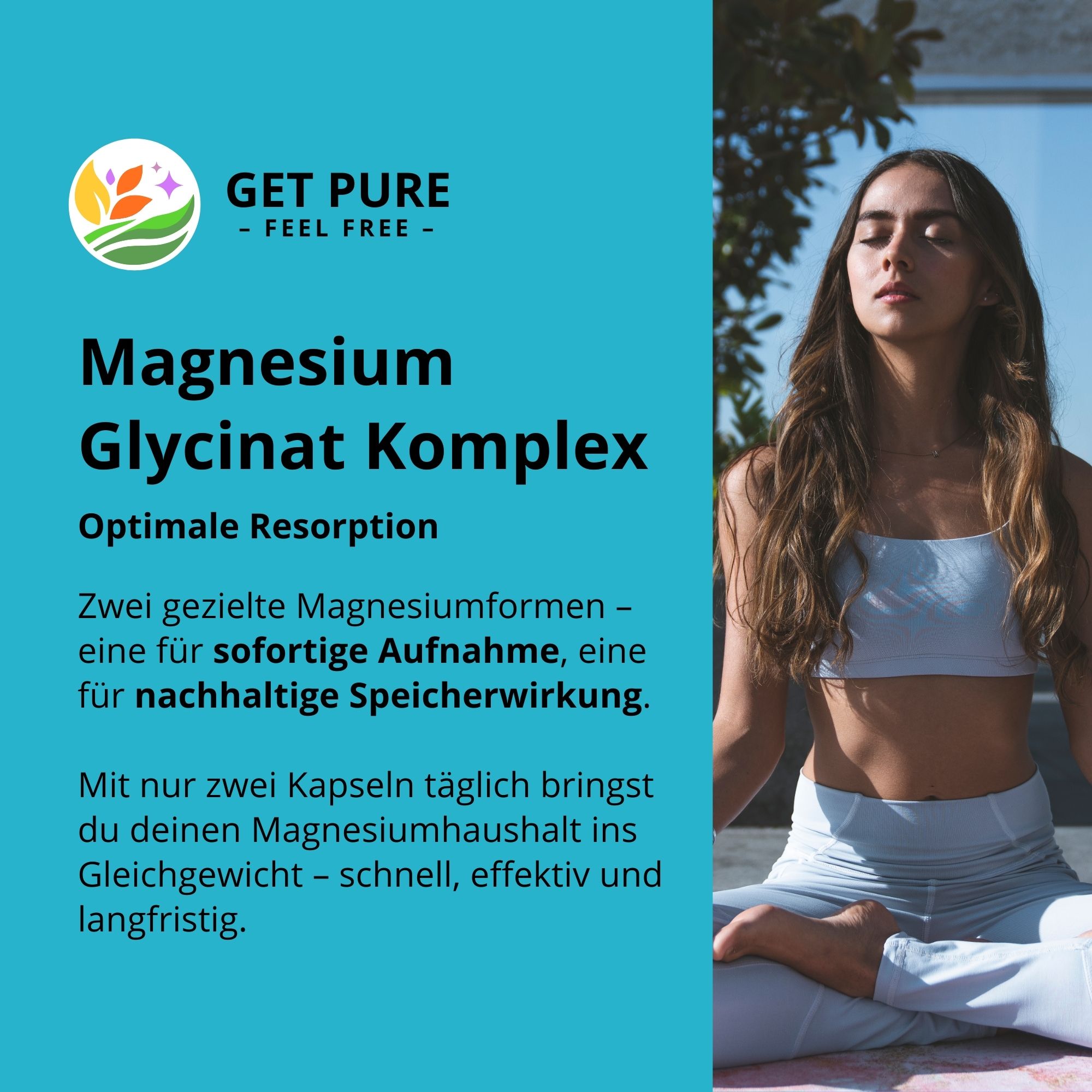 Produktfoto: Magnesium Glycinat Komplex | GET PURE - FEEL FREE