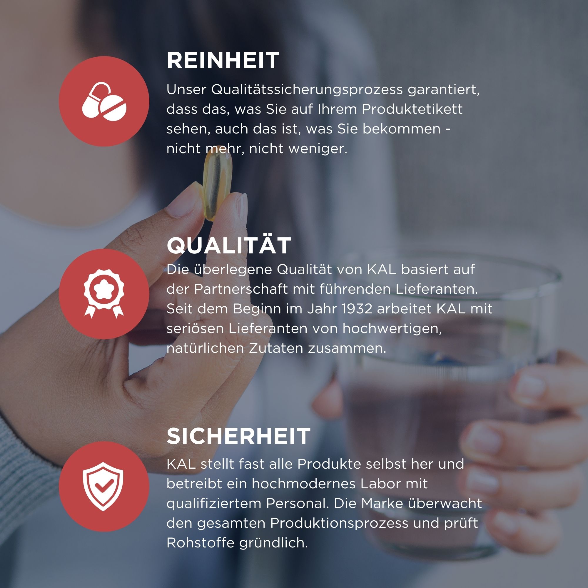 Produktfoto: Eine weiße Plastikflasche mit einem Etikett der Marke KAL. Auf dem Etikett steht 'Coenzym B-Komplex', ein Nahrungsergänzungsmittel. Die Flasche enthält 60 vegetarische Kapseln. Die Aufschrift hebt die hohe Bioverfügbarkeit und beste Resorption hervor. Das Design ist schlicht mit blauen und weißen Farben.