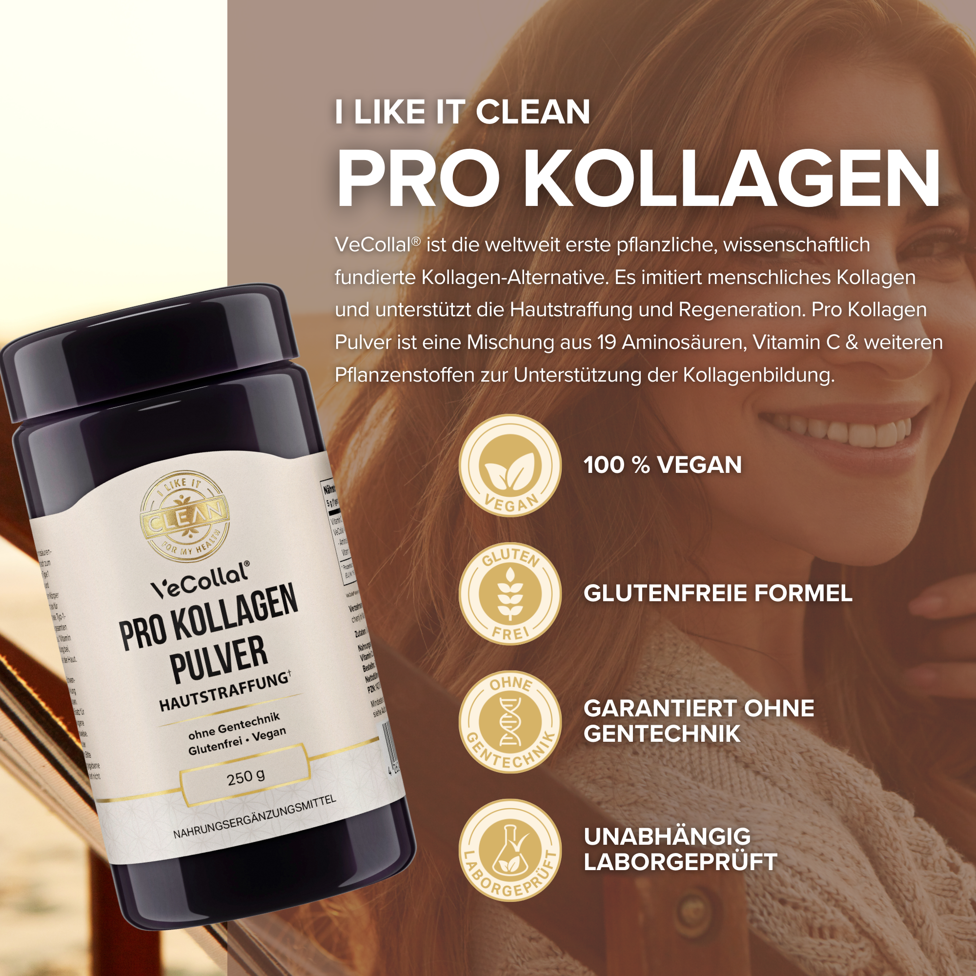 Produktfoto: Pro Kollagen Pulver VeCollal | | i like it clean