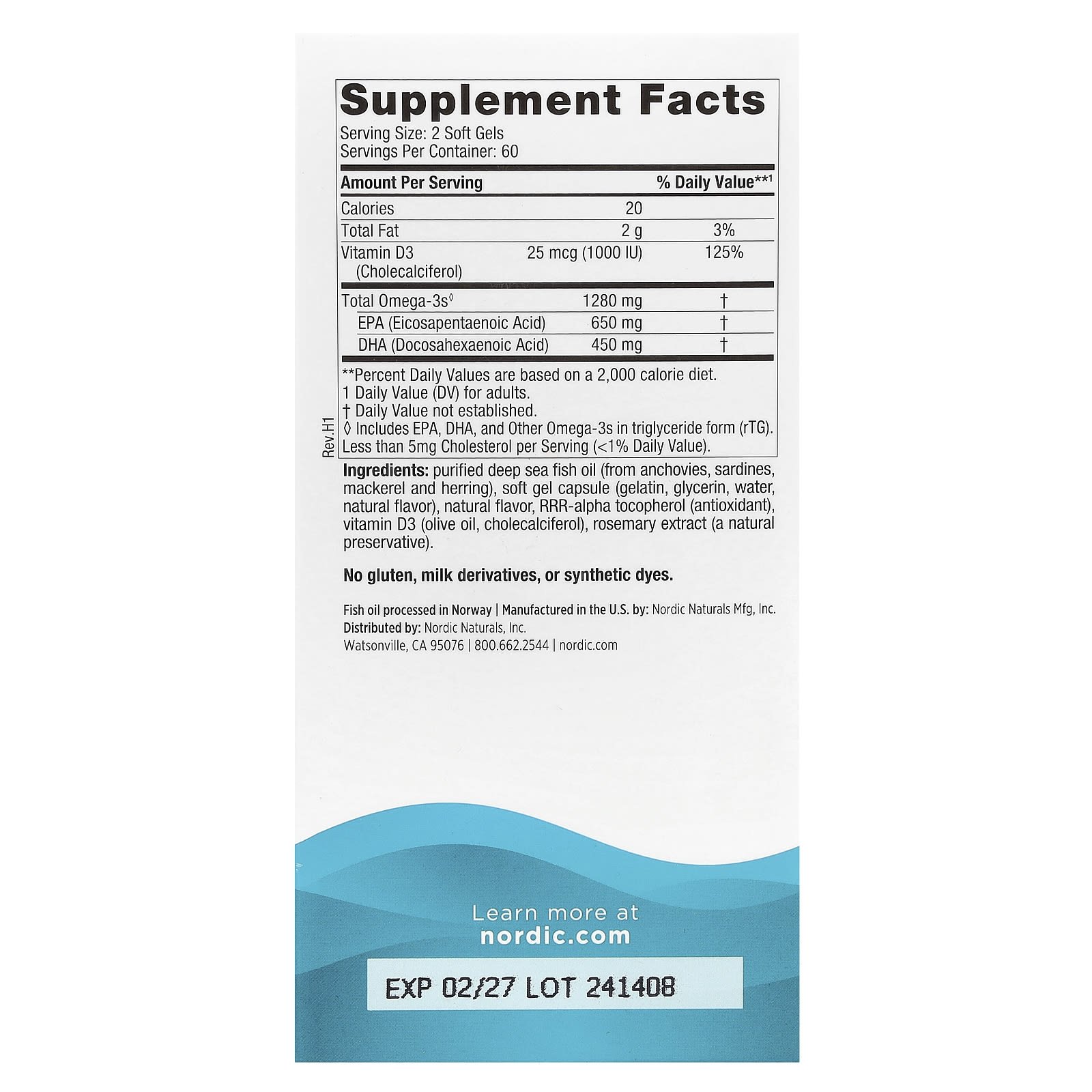 Produktfoto: Das Bild zeigt eine weiße Flasche des Nahrungsergänzungsmittels Nordic Naturals Ultimate Omega-D3. Auf dem Etikett sind Informationen über Omega-3-Fettsäuren und Vitamin D3 sowie ein Bild einer Zitrone zu sehen. Die Flasche enthält 120 Softgels.