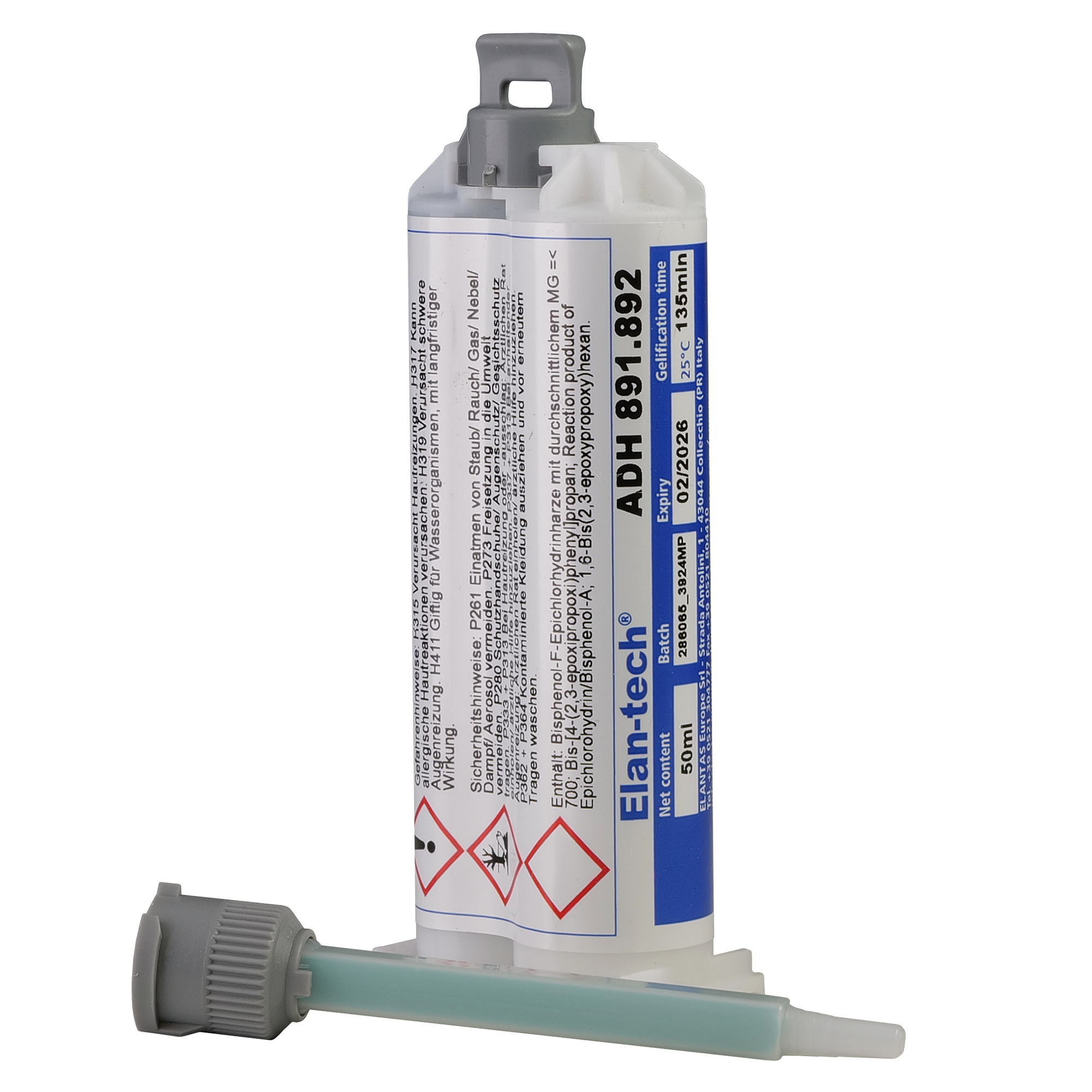 Elan-tech® ADH 891.892 NF Epoxy adhesive (dark grey), 50 ml | R&G