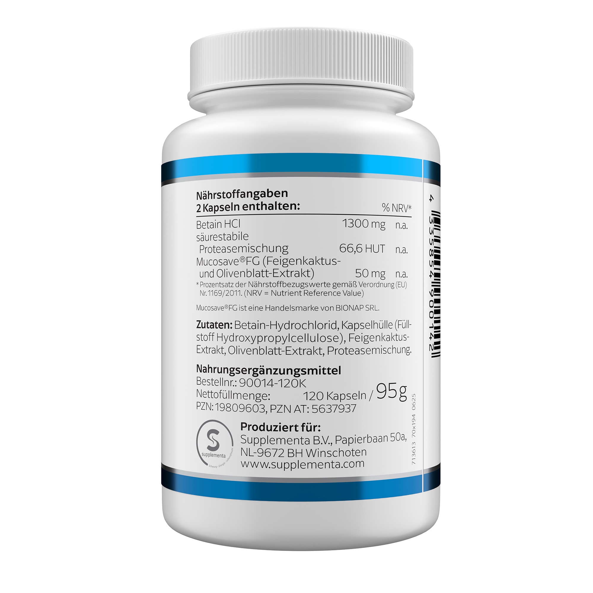 Produktfoto: Betaine HCl vegan KLEAN LABS