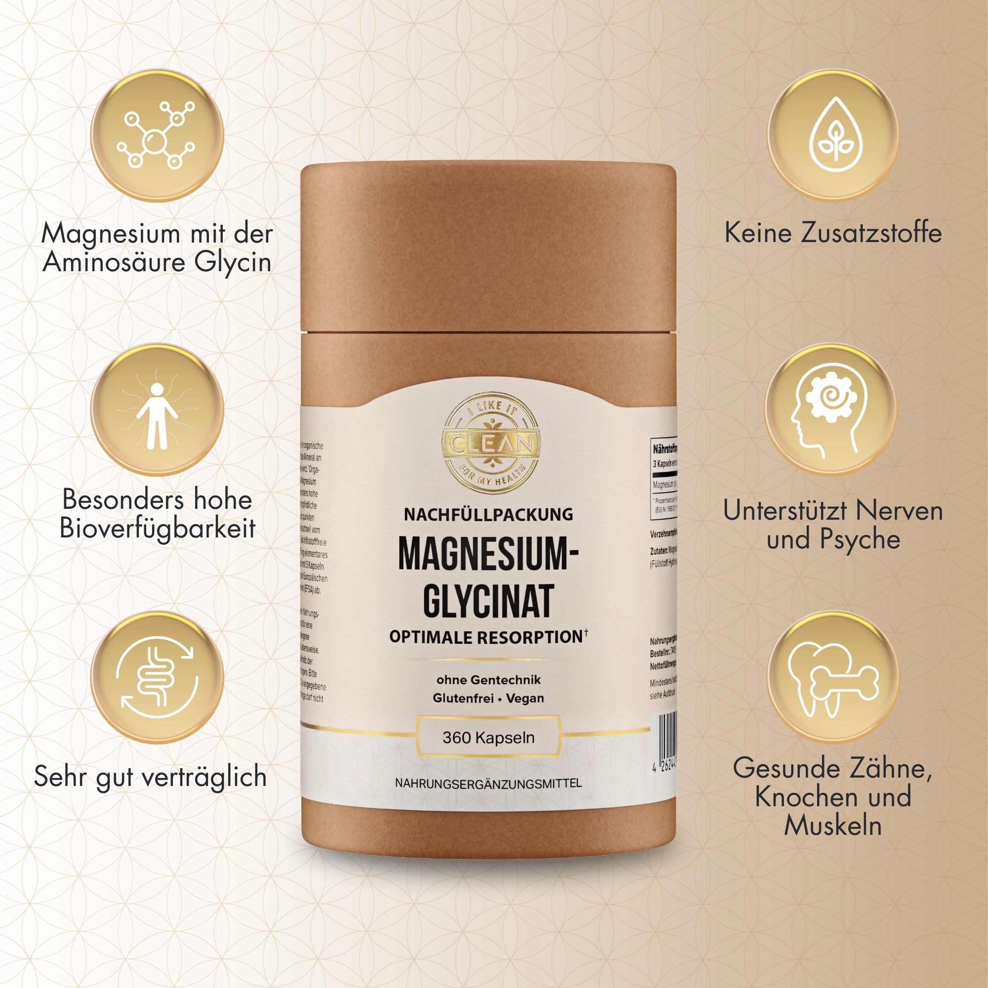 Produktfoto: Magnesiumglycinat Nachfüllpackung | i like it clean