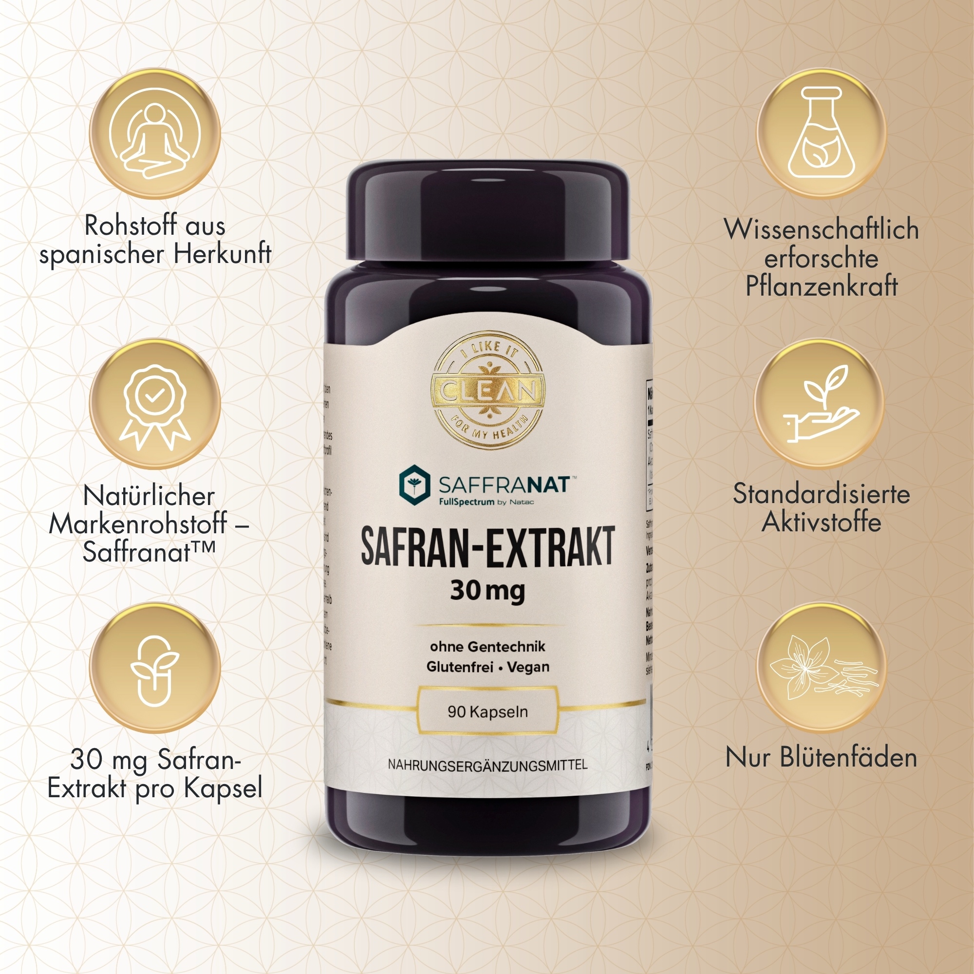 Produktfoto: Safran-Extrakt 30 mg (Saffranat™) | i like it clean