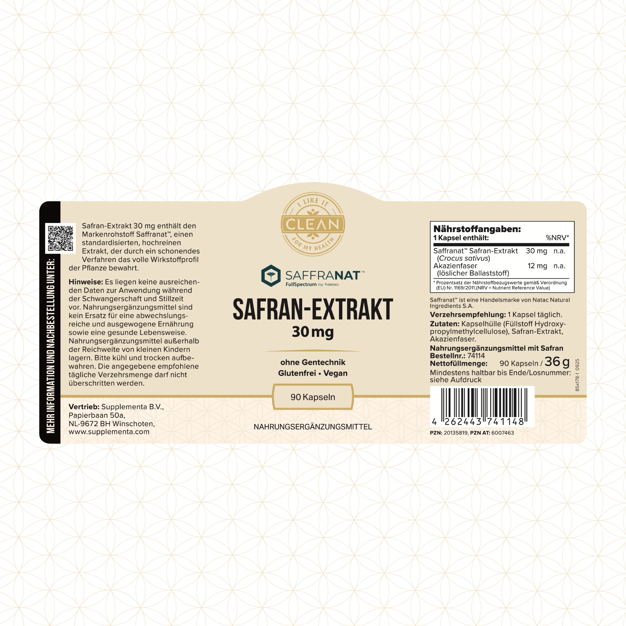 Produktfoto: Safran-Extrakt 30 mg (Saffranat™) | i like it clean