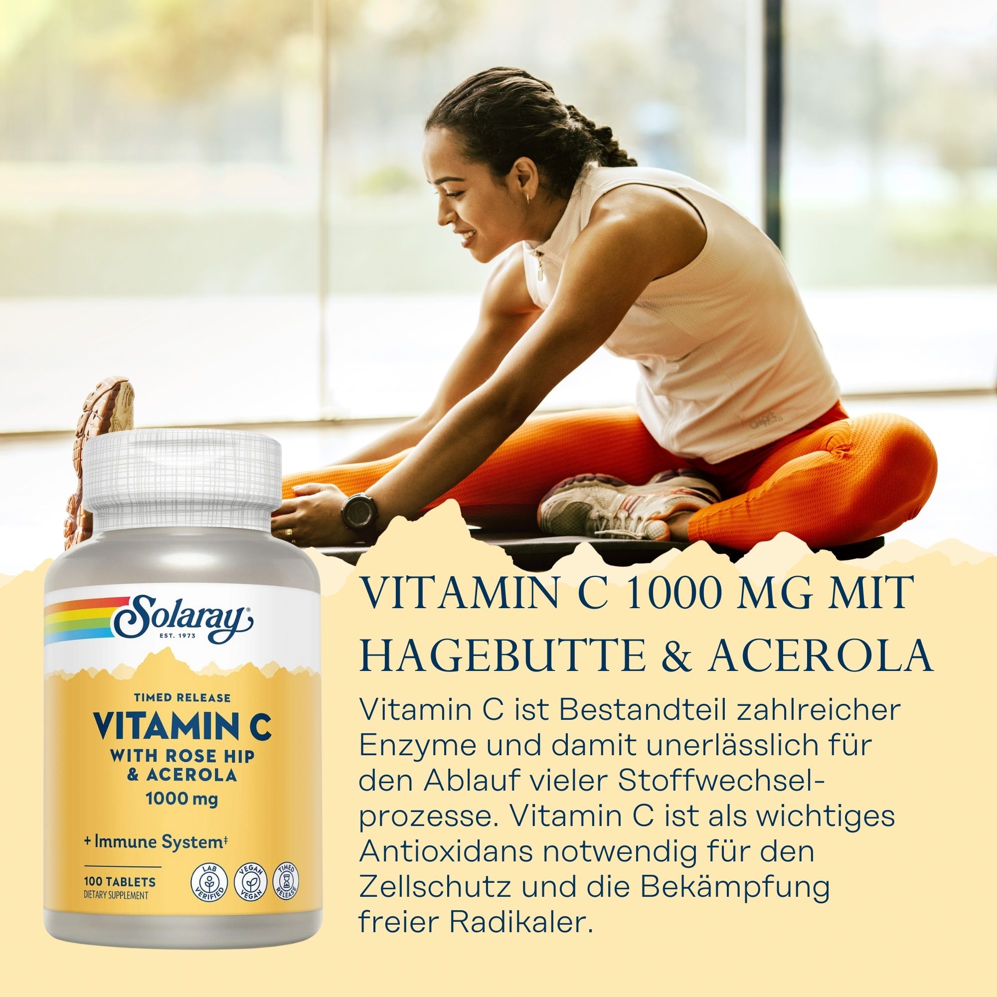 Vitamin C 1000 mg mit Hagebutte & Acerola