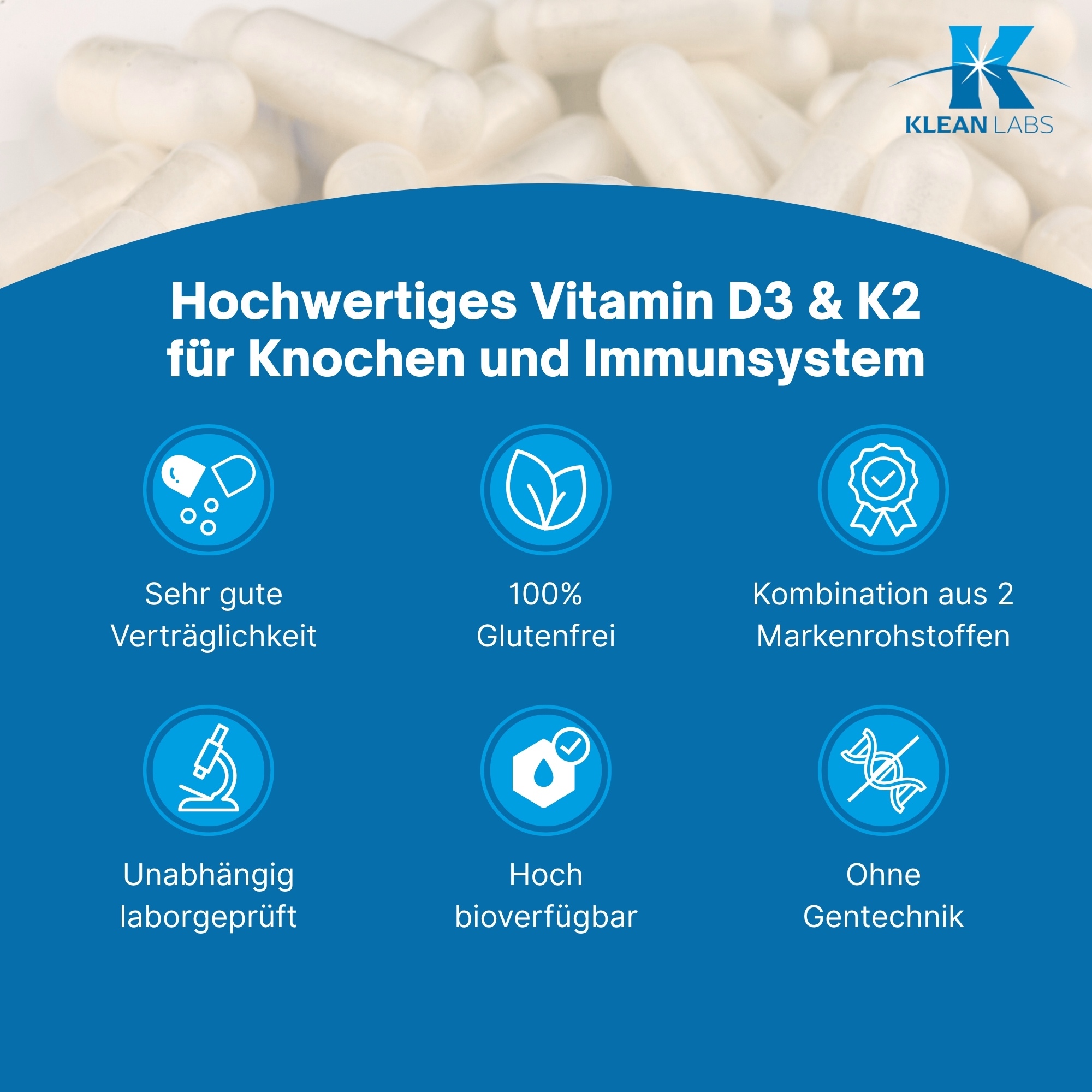 Produktfoto: Vitamin D3 & K2 Menaquinon 7
