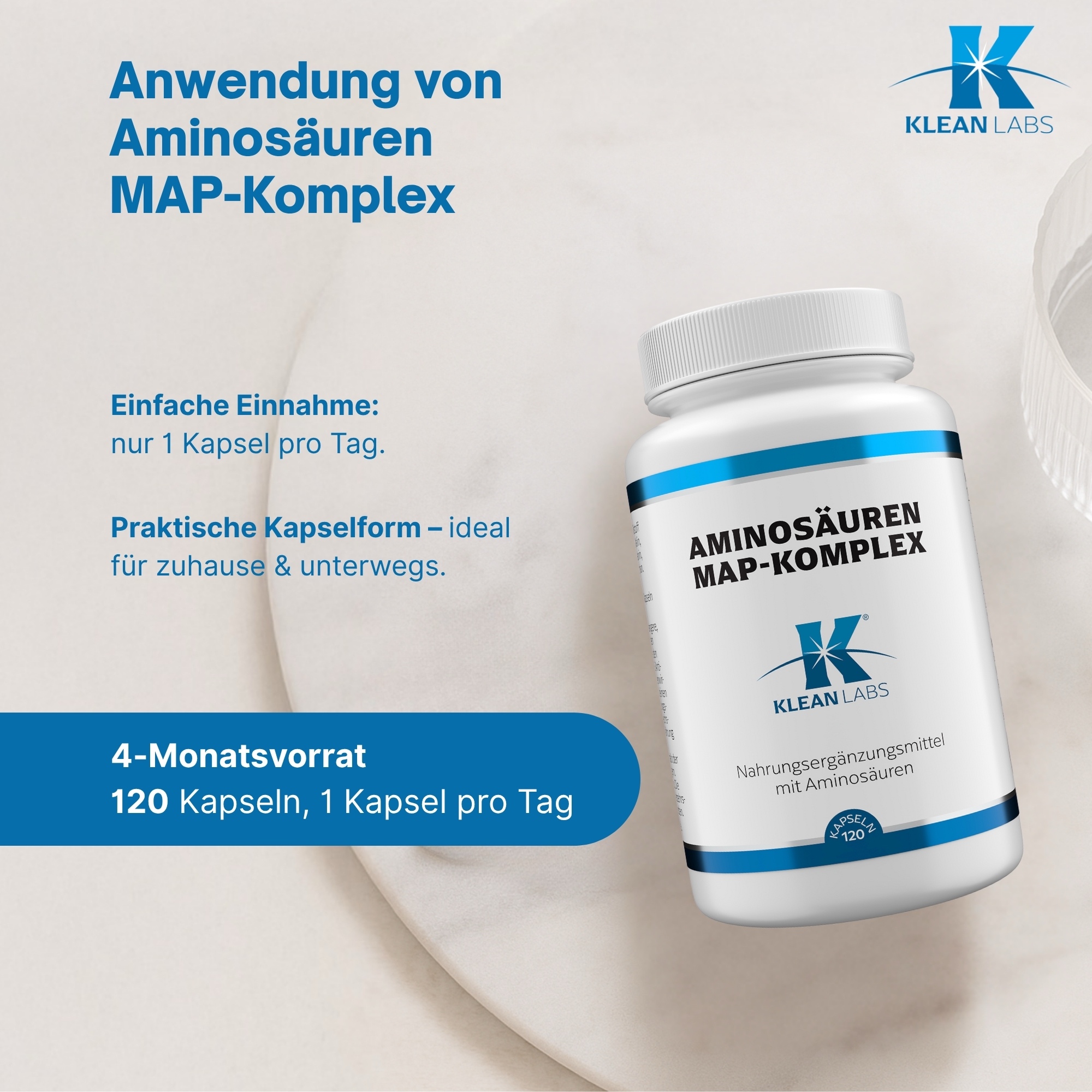 Produktfoto: Aminosäuren MAP-Komplex vegan KLEAN LABS