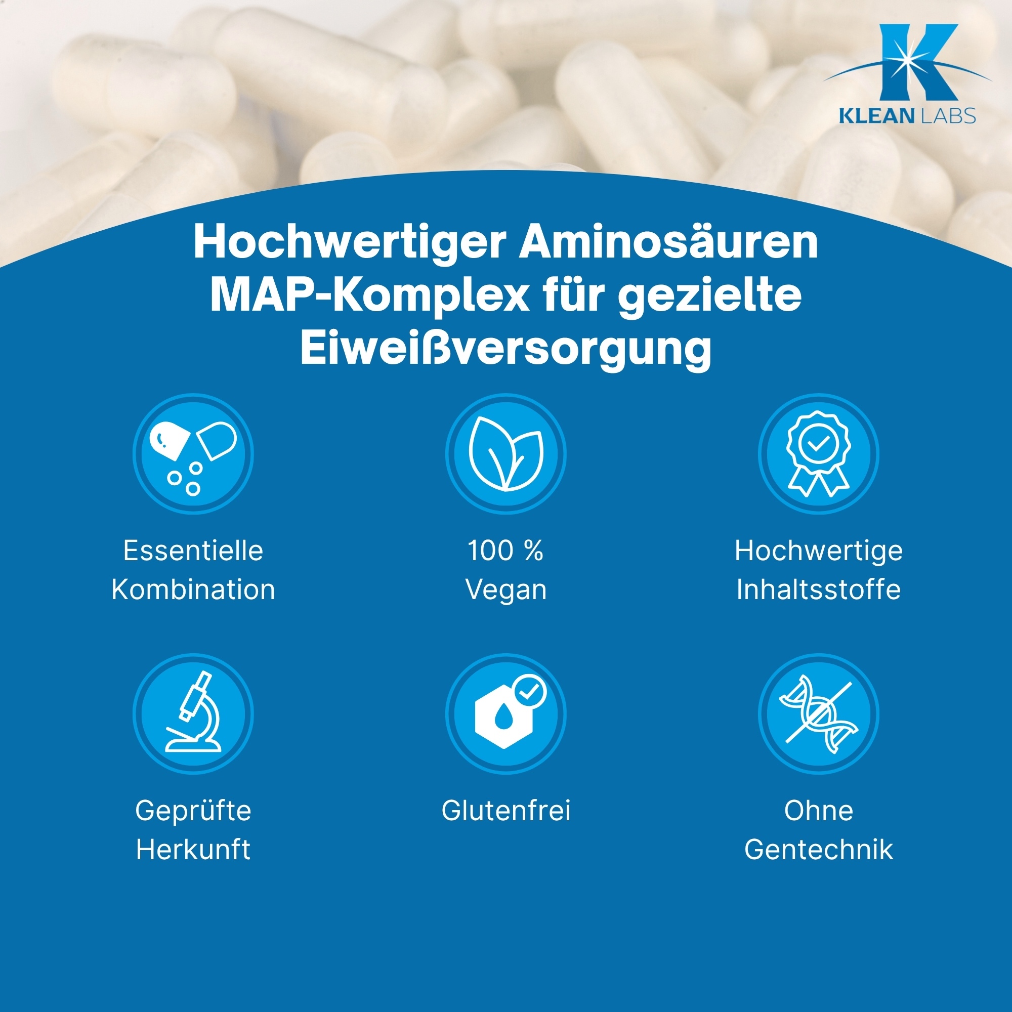 Produktfoto: Aminosäuren MAP-Komplex vegan KLEAN LABS