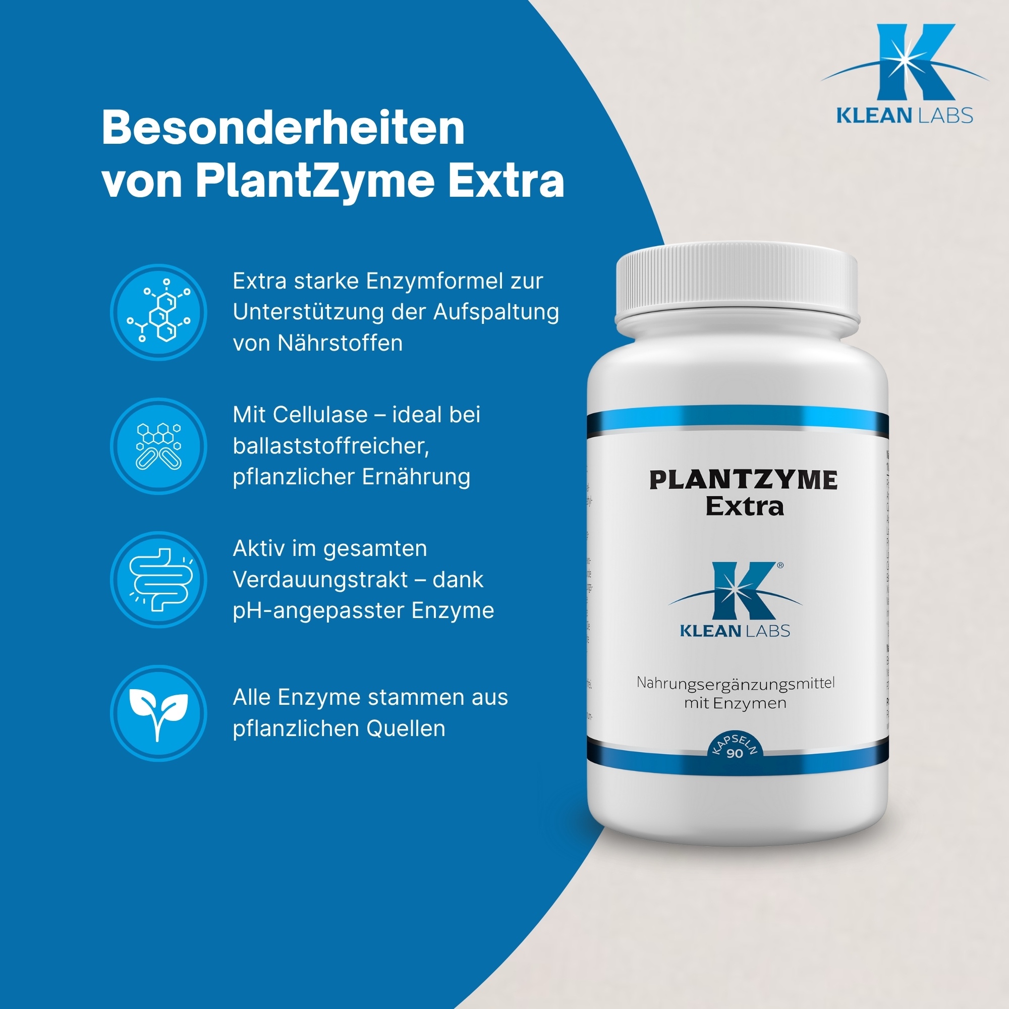 Produktfoto: PlantZyme Extra KLEAN LABS